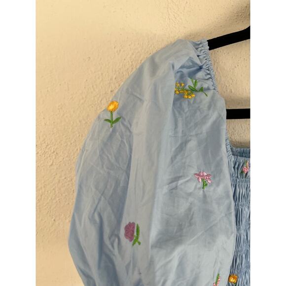 Anthropologie English Factory Woman SMOCKED DRESS WITH BALLOON SLEEVES, … - Picture 9 of 14